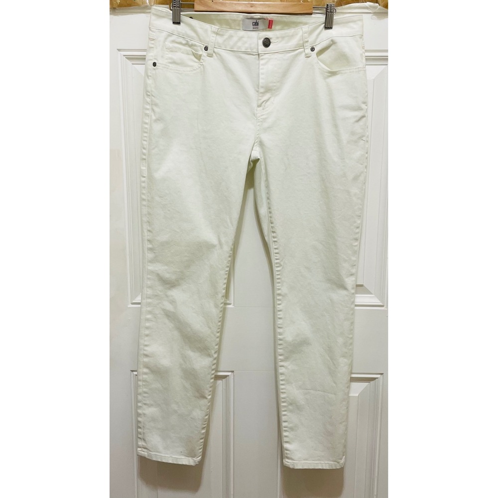 Cabi Jeans Slim‎ Leg Ankle White Denim Casual Pants Size 6